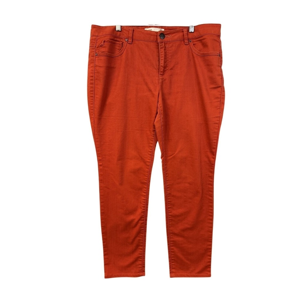Route 66 Women's Size 12 Skinny Jeans Rust Orange Mid Rise Cotton Blend‎